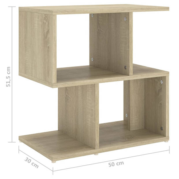 vidaXL Nachtkastje 50x30x51,5 cm bewerkt hout sonoma eikenkleurig