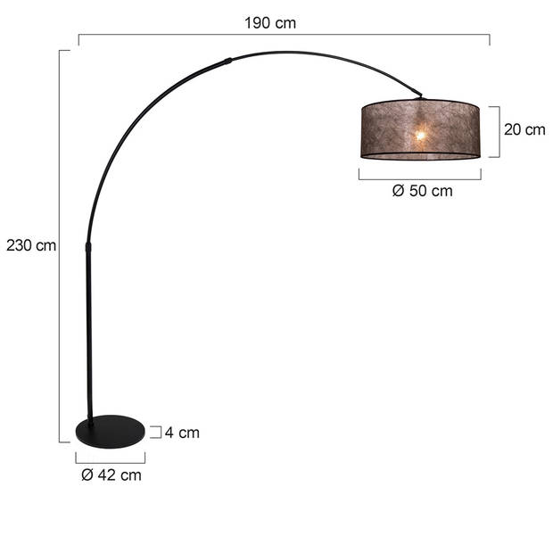 Steinhauer Vloerlamp Sparkled light 9834 zwart kap zwart sizoflor