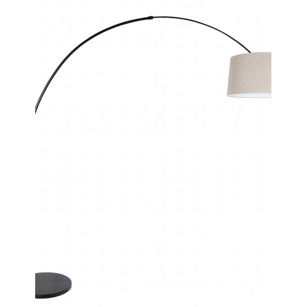 Steinhauer Vloerlamp Sparkled light 9830 zwart kap grof linnen grijs