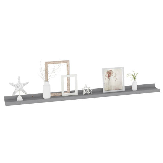 The Living Store Wandschap Grijs MDF 100x9x3cm - Praktisch en decoratief