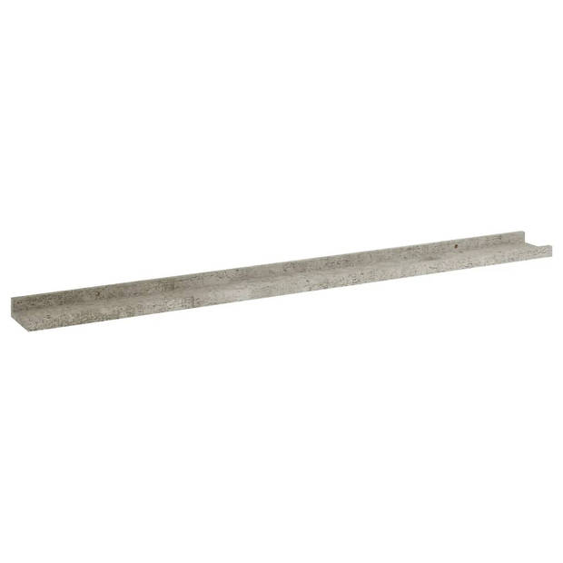 The Living Store Wandschap - Betongrijs MDF - 100 x 9 x 3 cm (B x D x H)