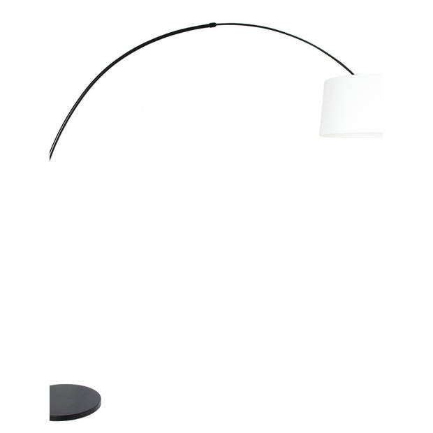 Steinhauer Vloerlamp Sparkled light 9829 zwart kap grof linnen wit