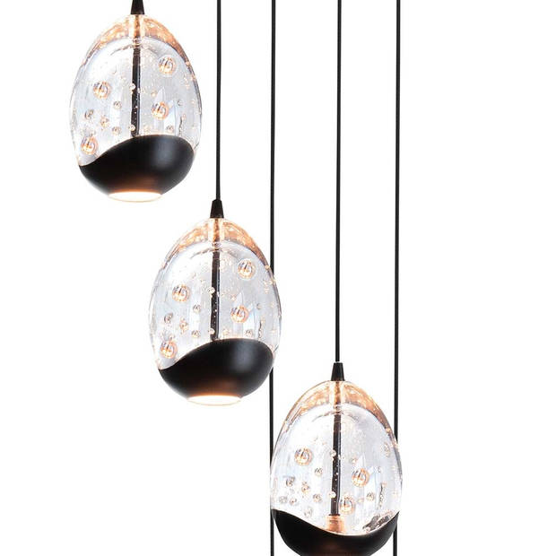 Highlight Hanglamp Clear Egg 5 lichts Ø 30 cm helder-zwart