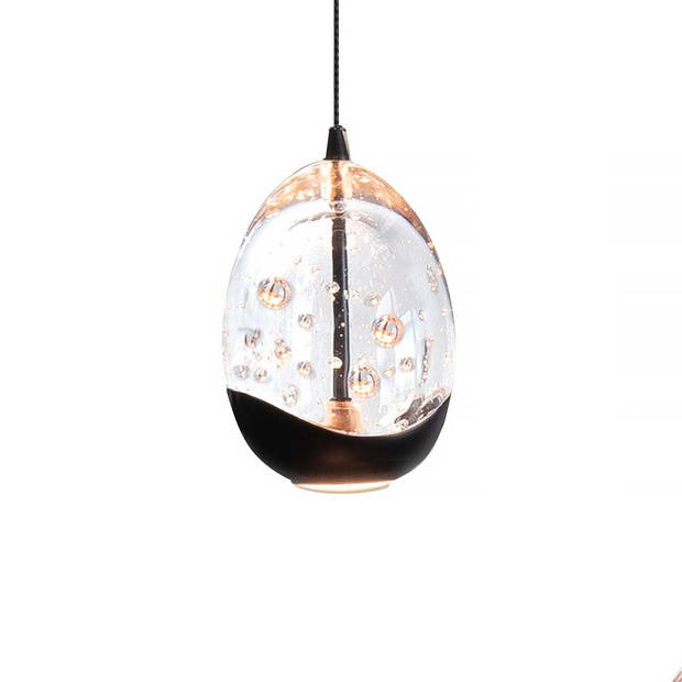 Highlight Hanglamp Clear Egg 8 lichts L 115 x B 18 cm helder-zwart