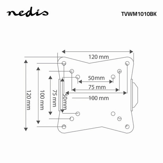 Nedis Vaste TV-Muurbeugel - TVWM1010BK - Zwart