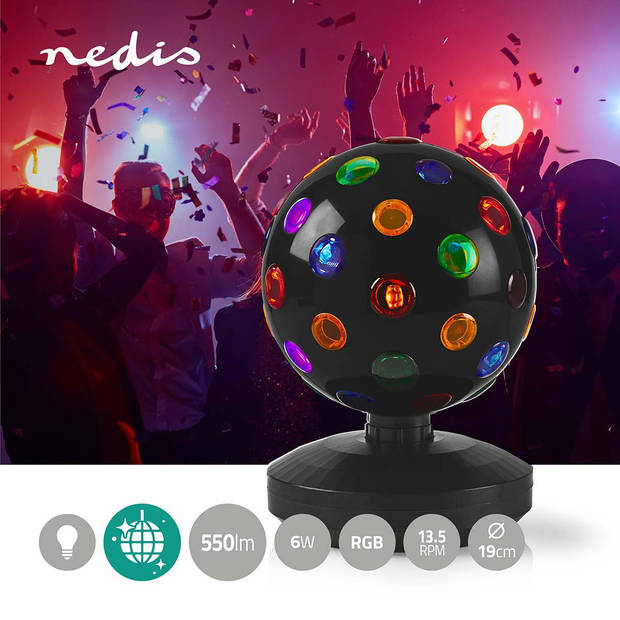 Nedis Multicolour LED-Discobal - FUDI213BK - Zwart