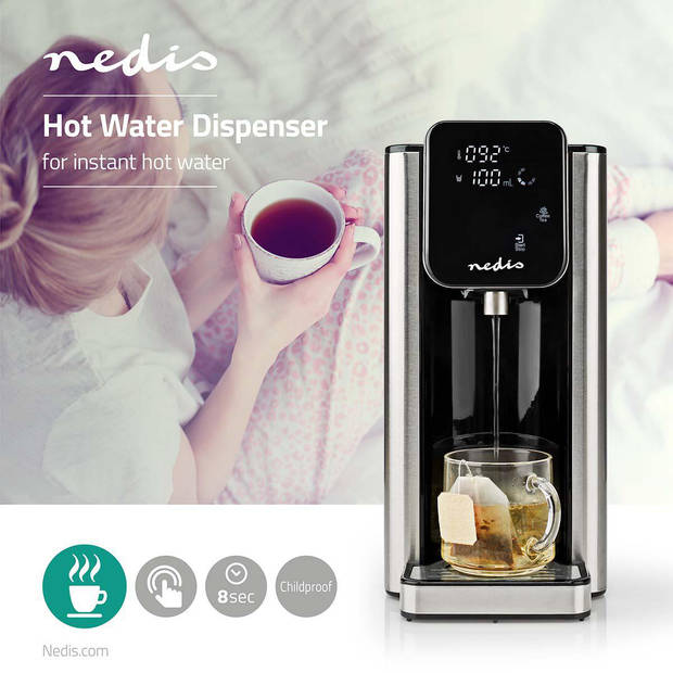 Nedis Heet Water Dispenser - KAWD300FBK - Aluminium