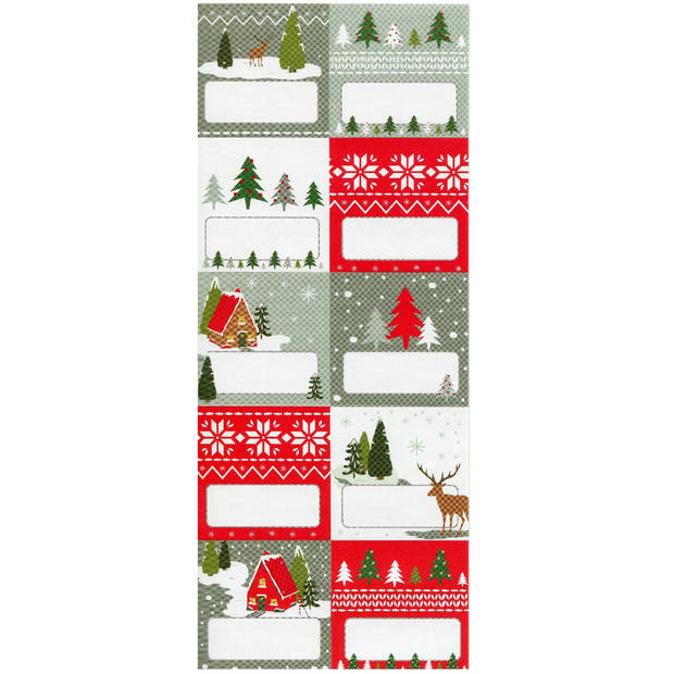 Präsenta cadeaupapier - Kerstpapier inpakpapier voor Kerst - 200 x 70 cm - 7 rollen Inclucief 20 naamlabels