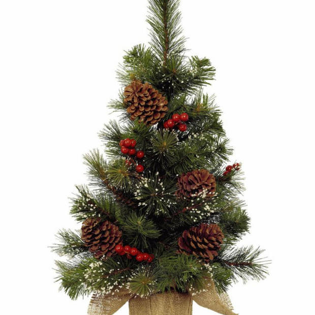 Kunstboom/kunst kerstboom met kerstversiering 45 cm - Kunstkerstboom