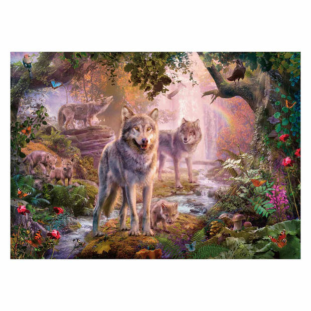 Ravensburger puzzel Wolvenfamilie in de zomer - Legpuzzel - 1000 stukjes