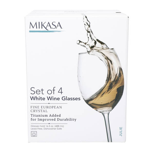 Mikasa - Witte Wijnglazenset, 4 stuks, 468 ml - Mikasa Julie