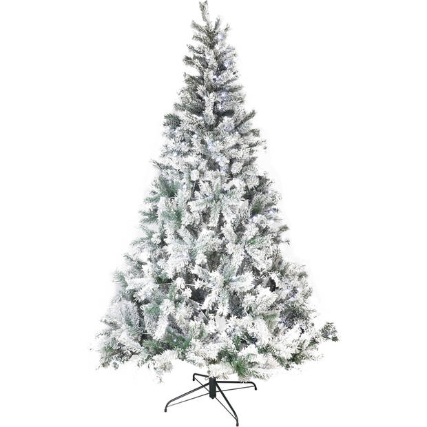 Kerstboom Victoria Sneeuw + Led Verlichting 150Cm