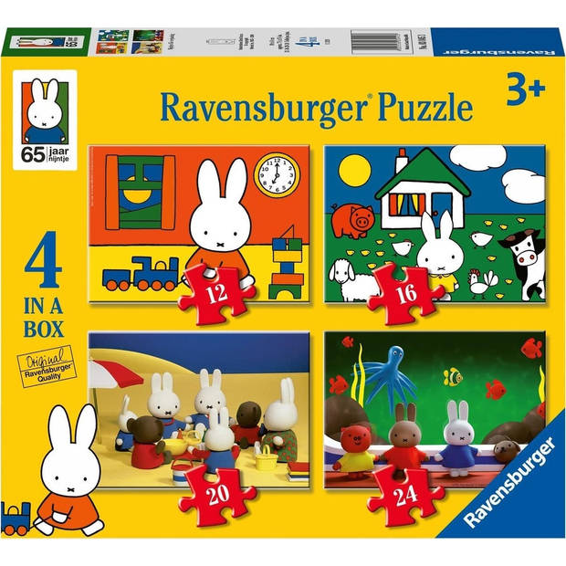 Ravensburger 4-in-1 puzzel Nijntjes verjaardag - 12+16+20+24 stukjes