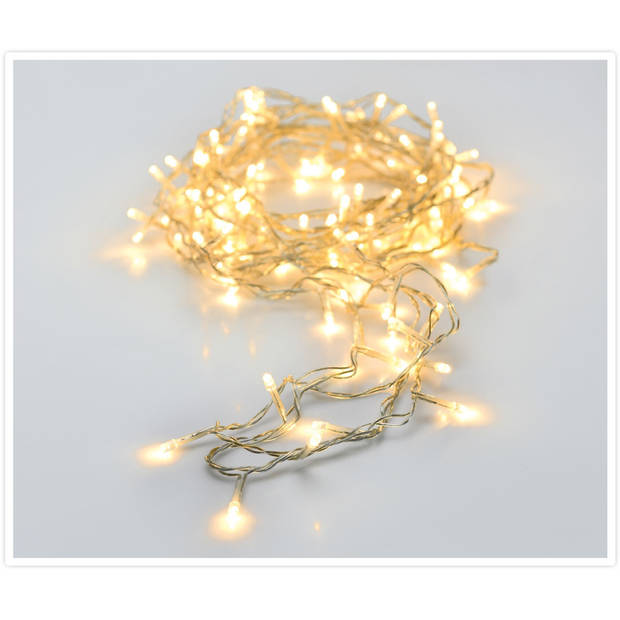 2x pakjes feestverlichting lichtsnoeren met 320 warm witte led lampjes/lichtjes 24 meter - Kerstverlichting kerstboom