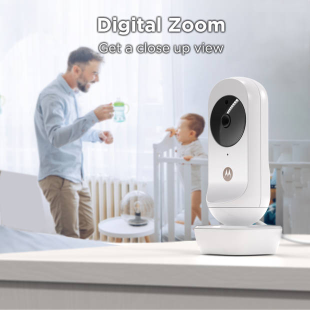 Motorola Nursery Babyfoon - Ease VM35-2 - 5-Inch Gesplitst Scherm - Wit - 2 Camera's - Nachtvisie - Ingebouwde microfoon