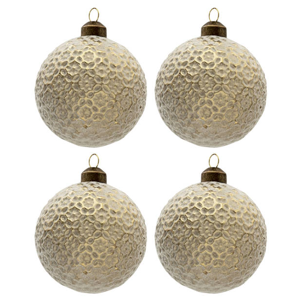 Clayre & Eef Goude Doos kerstballen Ø 9 cm (set 4) 6GL3299