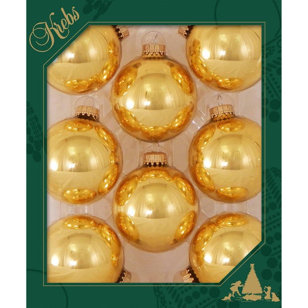 24x stuks glazen kerstballen 7 cm topaas goud - Kerstbal