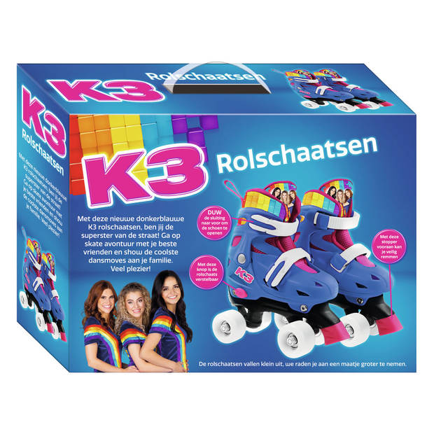 K3 rolschaatsen maat 26-29 regenboog