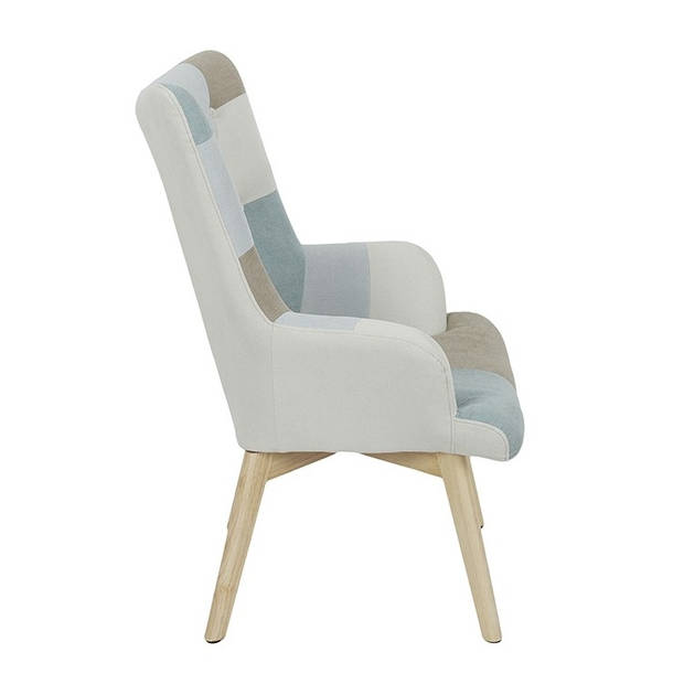 Patchwork Fauteuil Helsinki met Armleuning - Blauw/Grijs