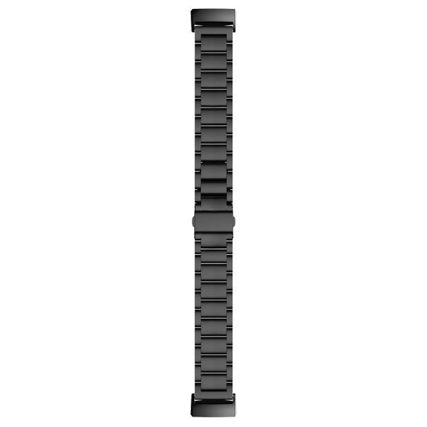 SmartphoneClip Metaal Schakel Bandje Zwart geschikt voor Fitbit Charge 5