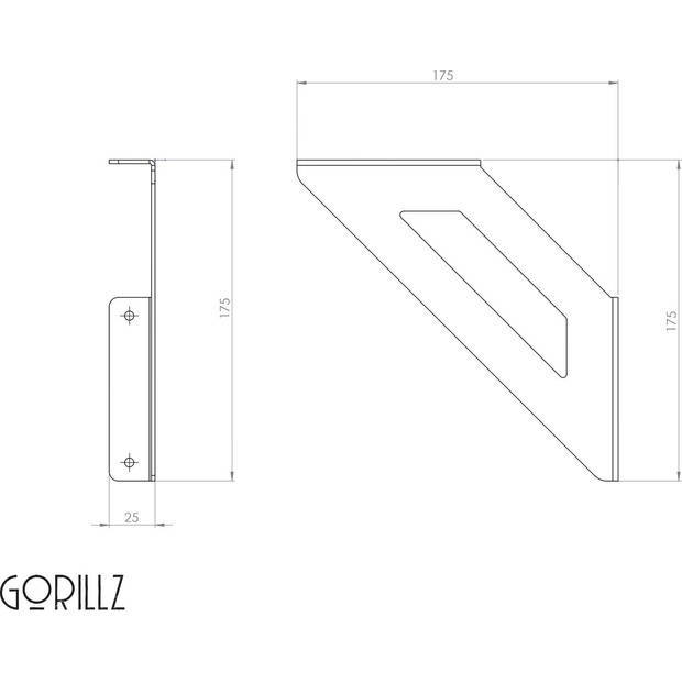 Gorillz Hower Plankdragers Metaal Set van 2 Legplankdragers Mat Zwart