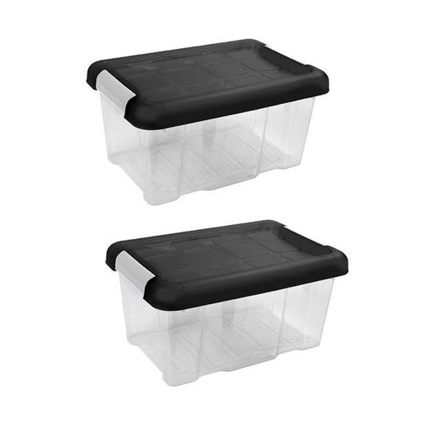 1x Stuks kunststof stapelbare opbergbakken 5 liter 30 x 20 x 14 cm - Opbergbox