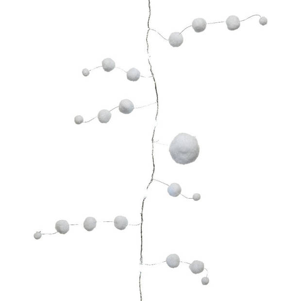 Kerstverlichting lichtsnoeren met 20 sneeuwballen lampjes 190 cm - Lichtsnoeren