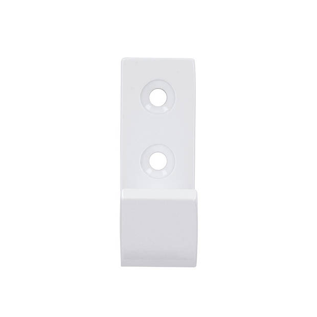1x Luxe witte garderobe haakjes / jashaken / kapstokhaakjes hoogwaardig aluminium 5,4 x 3,7 cm - Kapstokhaken