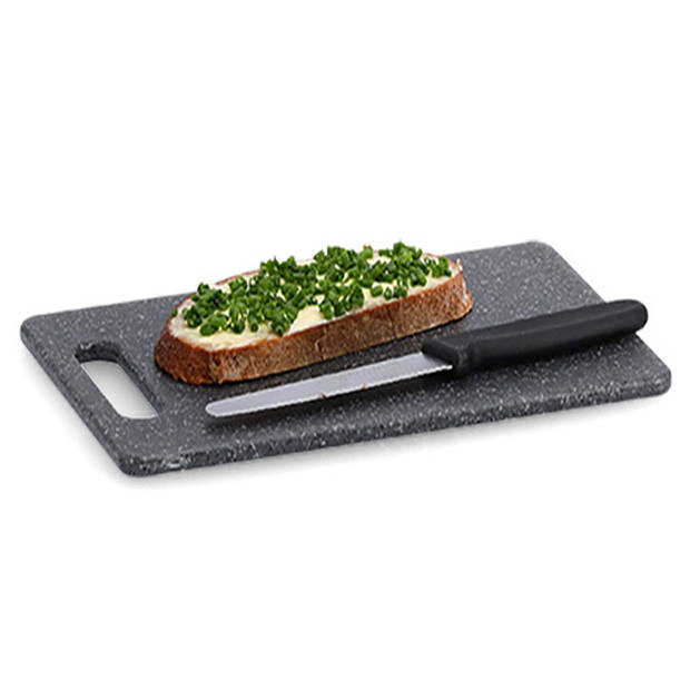 1x Rechthoekige donkergrijze snijplanken kunststof 25 cm - Snijplanken