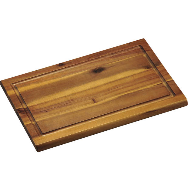 Acacia houten snijplanken voordeel set 21 x 32 en 26 x 40 cm - Snijplanken