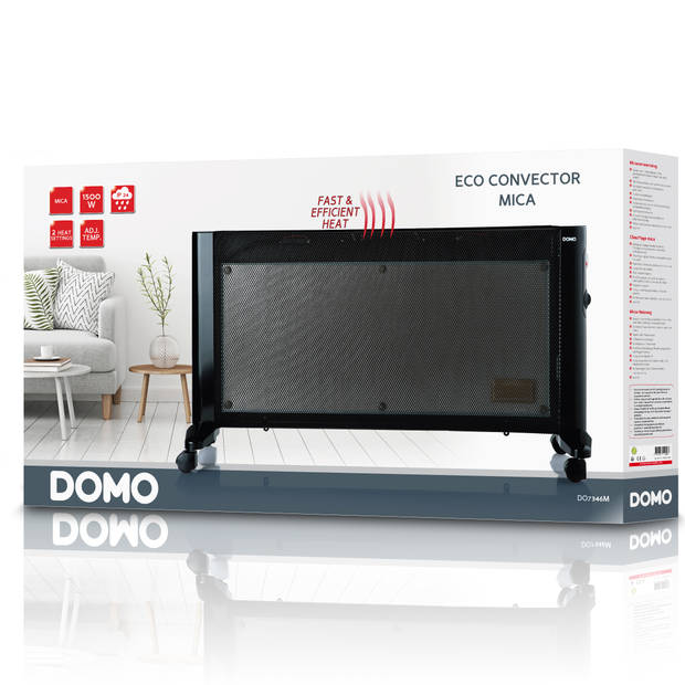 Domo DO7346M - Convectorkachel - Badkamer - 1500 Watt - Zwart