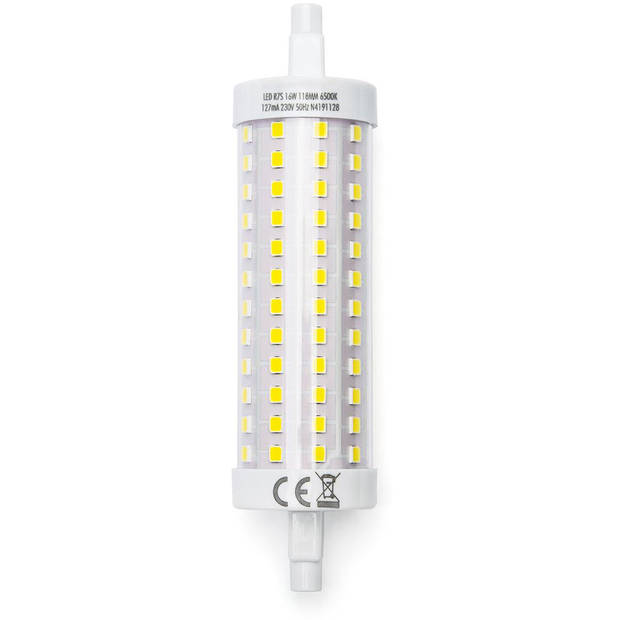 LED Lamp - Aigi Trunka - R7S Fitting - 16W - Helder/Koud Wit 6500K - Glas