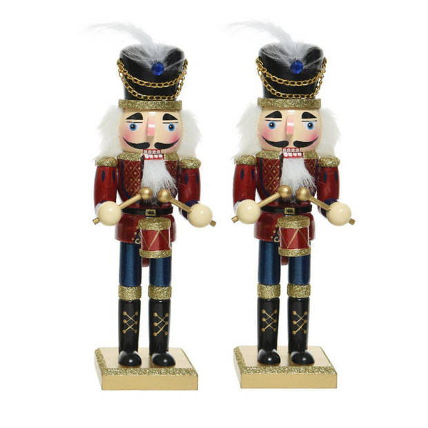Kerstbeeldje houten notenkraker poppetje/soldaat 25 cm kerstbeeldjes - Kerstbeeldjes