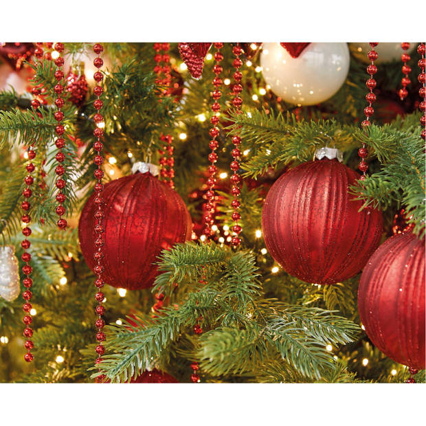 Decoris Kerstslinger - rood - kralen - 500 cm - Kerstslingers