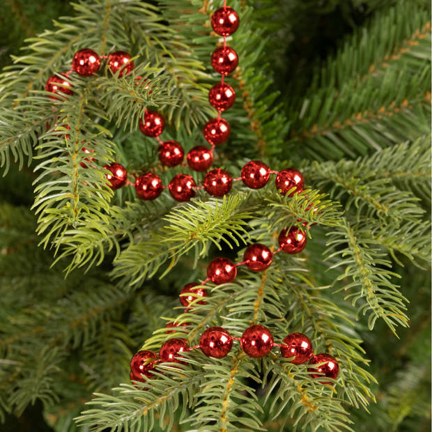 1x stuks kralenslinger kerstboom slingers/guirlandes rood 5 meter x 1,4 cm - Kerstslingers