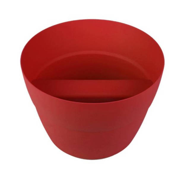 Balkon plantenpot/bloempot kunststof rood D30 x H21 cm - Plantenpotten