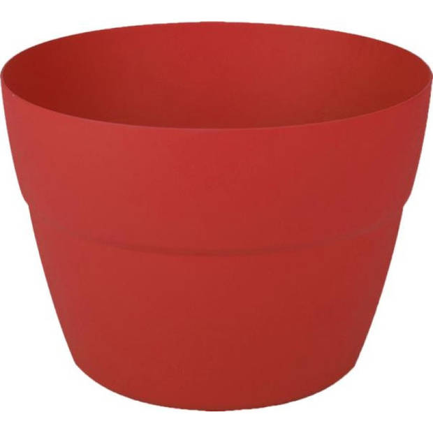 Balkon plantenpot/bloempot kunststof rood D30 x H21 cm - Plantenpotten