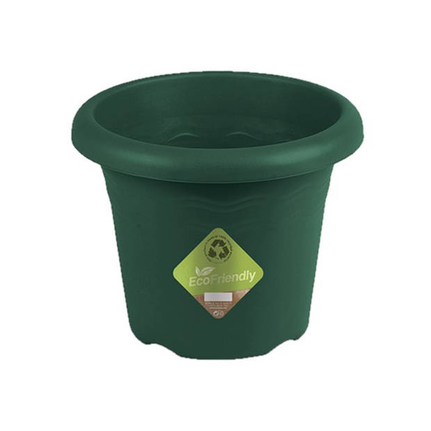 2x stuks ronde plantenpotten groen met opvangschaal dia 30 cm - Plantenpotten