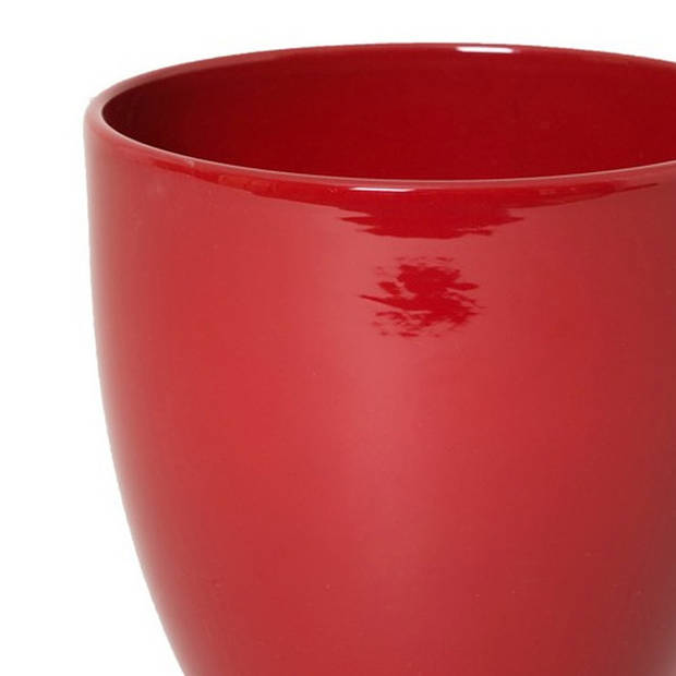 Floran Plantenpot - rood - glanzend - keramiek - 28 x 25 cm - Plantenpotten