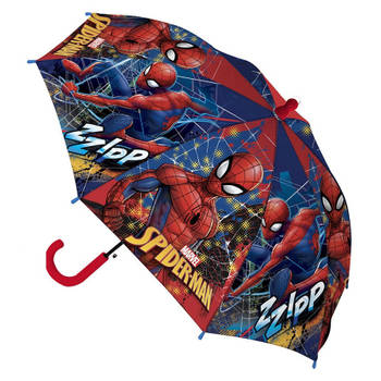 Marvel kinderparaplu Spider-Man junior 38 cm PVC donkerblauw