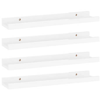 vidaXL Wandschappen 4 st 40x9x3 cm hoogglans wit