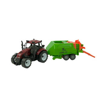 Tractor Frictie Met Balenmaker 40cm 2ass
