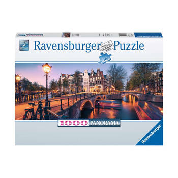 Ravensburger Puzzel Panorama Puzzles 1000 stukjes Avond in Amsterdam