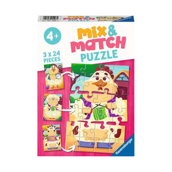 Ravensburger Kinderpuzzel Mix & Match Mijn boerderijvrienden - 3 x 24 stukjes