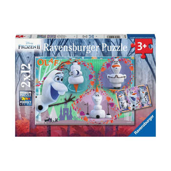 Ravensburger Kinderpuzzel Disney Frozen Iedereen houdt van Olaf - 2 x 12 stukjes