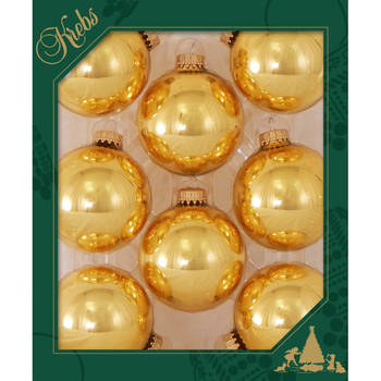 16x stuks glazen kerstballen 7 cm topaas goud - Kerstbal