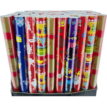 60 rollen XL Sinterklaaspapier cadeaupapier inpakpapier - 3 meter x 70 cm