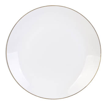 4goodz Classic Dinerbord Set van 6 Porselein 27 cm - Wit Goud rand