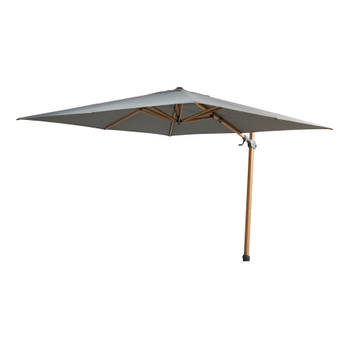 4SO - Siesta Premium parasol 300 x 300 cm Woodlook Frame - Charcoal