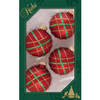 8x stuks luxe glazen kerstballen 7 cm rood velvet met ruit - Kerstbal